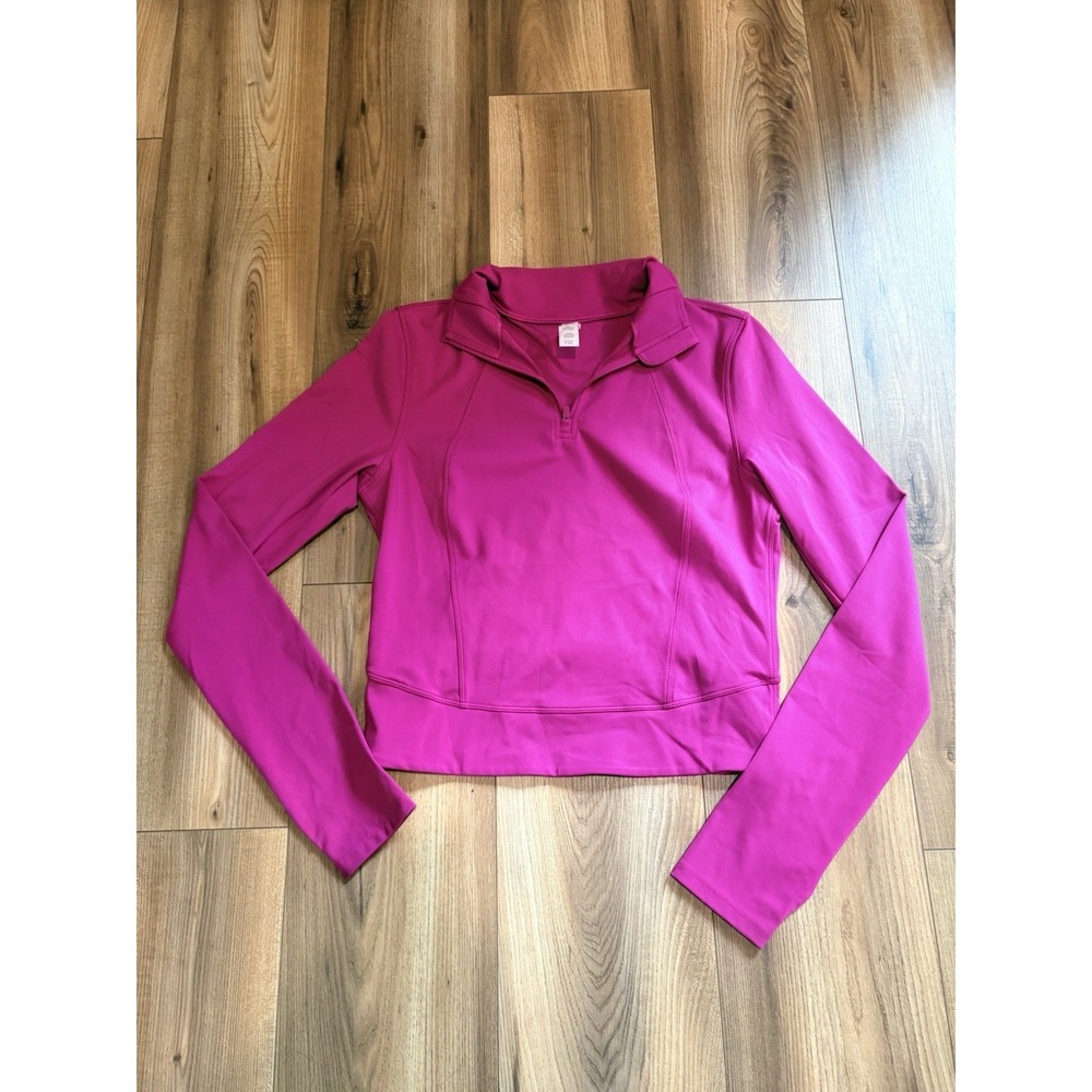 Yogalicious Pullover Women's Medium Hot Pink Lux Crosstrain Everyday‎ Half Zip